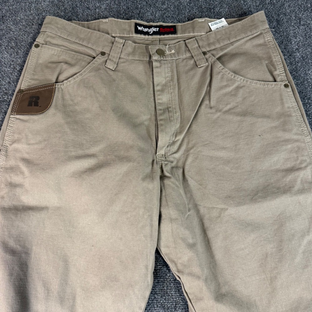 Wrangler Riggs Workwear Mens 36x34 Khaki Ripstop Carpenter Pants 103W020DK NEW